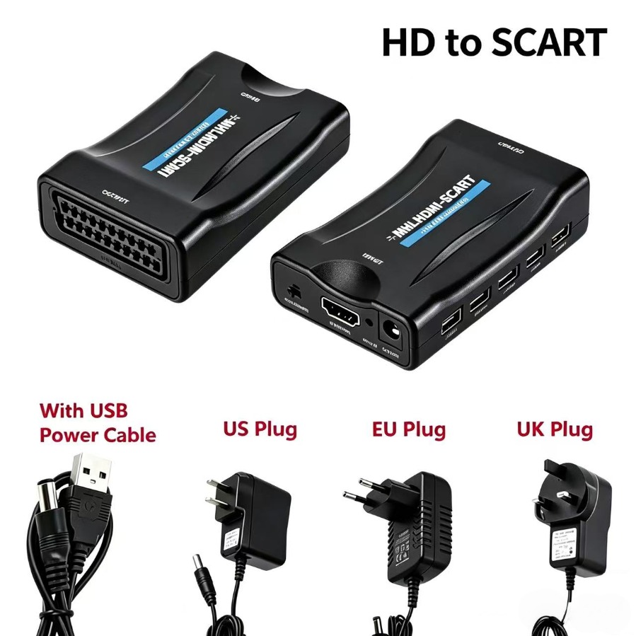 Scart To Hdmi - Convertisseur HDMI 1080P compatible Scart, adaptateur