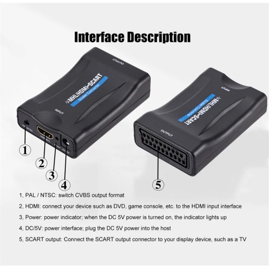Convertisseur HDMI 1080P compa - Scart To Hdmi avis et prix